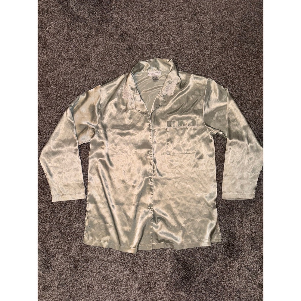 Morgan Taylor Intimates Green Long Sleeve Sleep‎ Shirt/Pajama Top